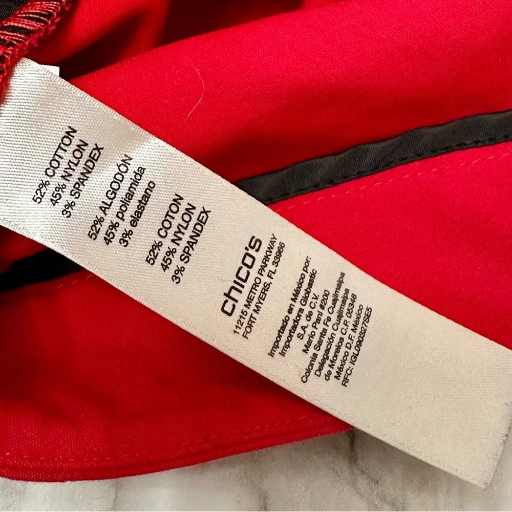 Chico's Red Bermuda Shorts Tailored Cotton Blend Classic Style Vibrant Color